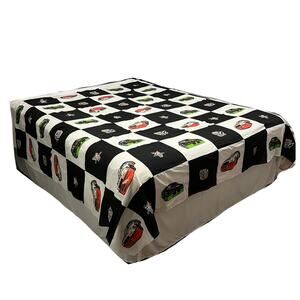 90s NASCAR checkerboard coverlet 1990s vintage
